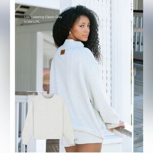 PARKE HERITAGE Classic Mockneck Grey size S/M NWOT Sold out!!